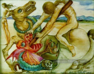 Saint Georges et le Dragon Salvador Dali Peinture à l'huile